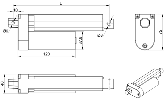 Hospital Special Motor White For Medical Equipment Linear Actuator
