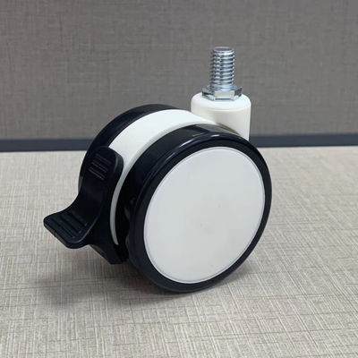 PU TPR υλικές M12X25MM ιατρικές ρόδες τροχίσκων με το κεντρικό κλείδωμα φρένων