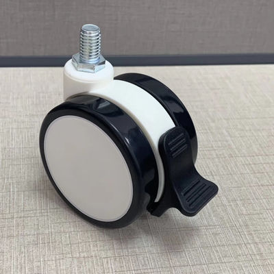 PU TPR υλικές M12X25MM ιατρικές ρόδες τροχίσκων με το κεντρικό κλείδωμα φρένων