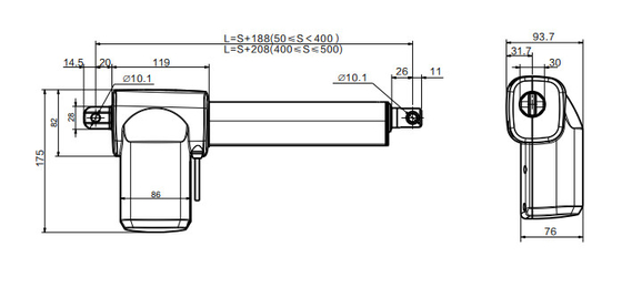 24VDC γραμμικό κτύπημα ελεγκτών IPX6W ενεργοποιητών προαιρετικό για το ηλεκτρικό νοσοκομειακό κρεβάτι